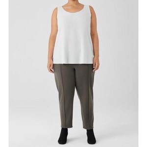 Eileen Fisher $198 Washable Flex Ponte Pintuck Pants Gray Womens 2X NEW